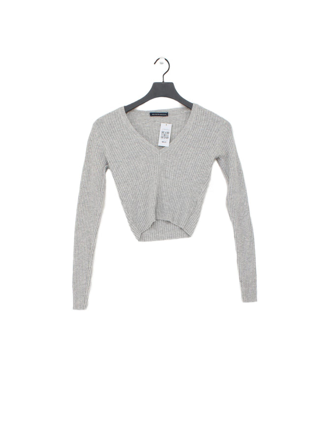 Brandy Melville Women's Jumper S Grey Wool with Polyester, Viscose
