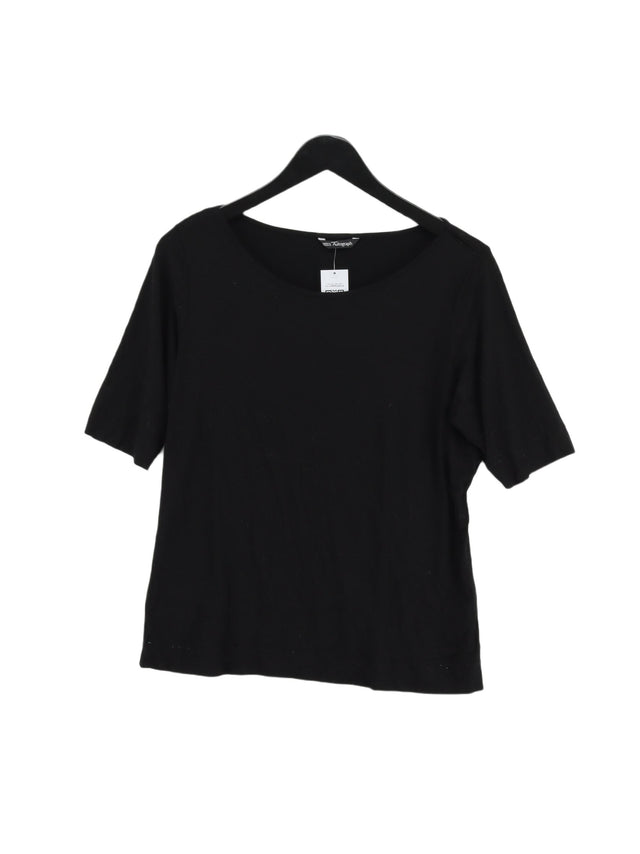 Autograph Women's T-Shirt UK 18 Black Viscose with Elastane
