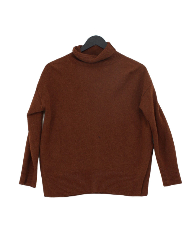 Massimo Dutti Women's Jumper XS Brown Wool with Cashmere