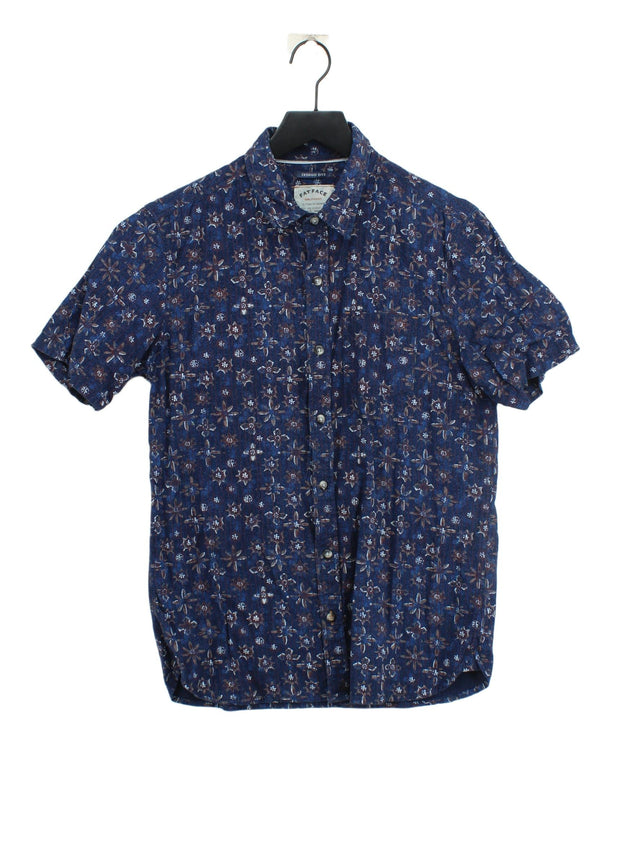 FatFace Men's Shirt S Blue 100% Cotton