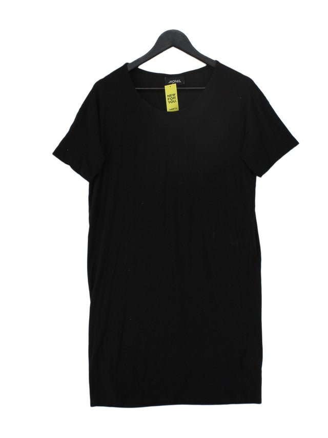 Monki Women's Midi Dress S Black Lyocell Modal with Cotton, Elastane