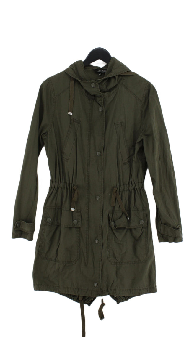 Topshop Women's Coat UK 6 Green 100% Cotton