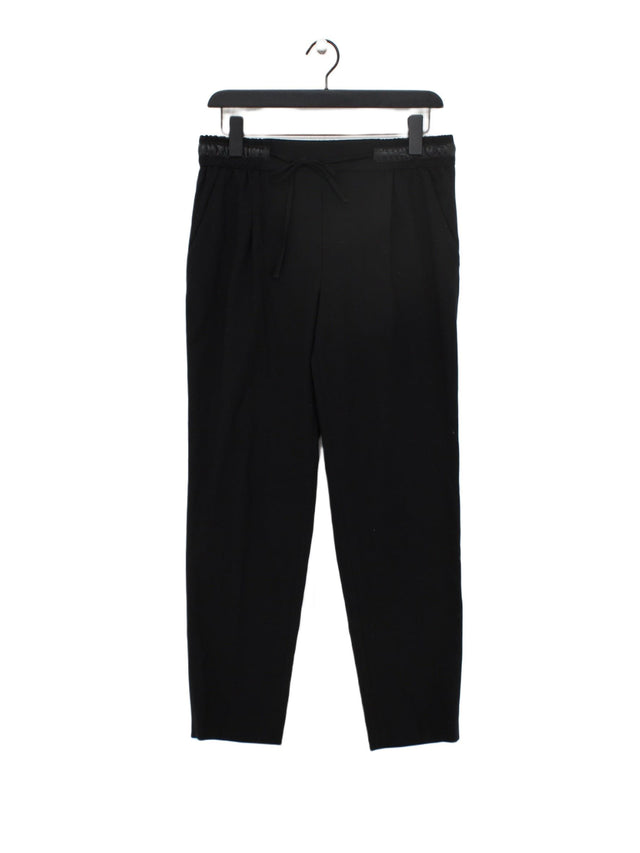 Zara Women's Trousers M Black Polyester with Elastane, Viscose