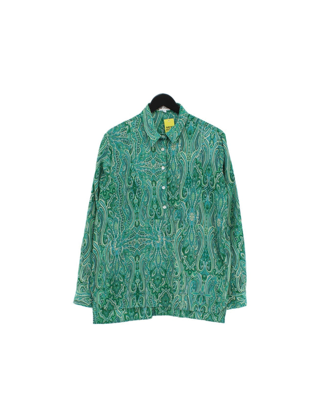 At Last.. Women's Shirt UK 16 Green 100% Silk