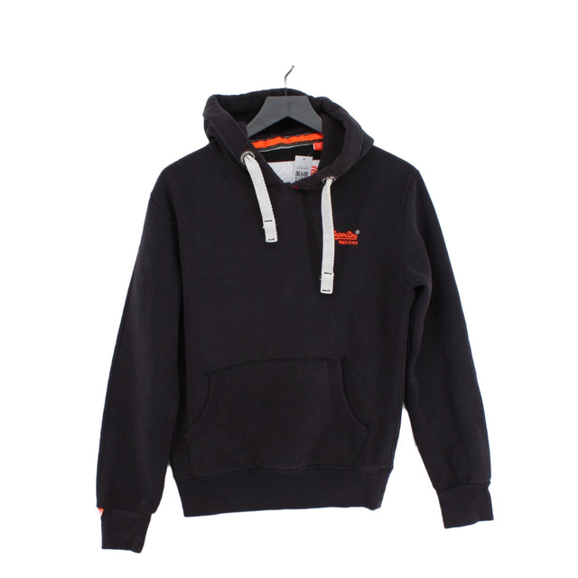 Superdry Women's Hoodie S Black Cotton with Polyester