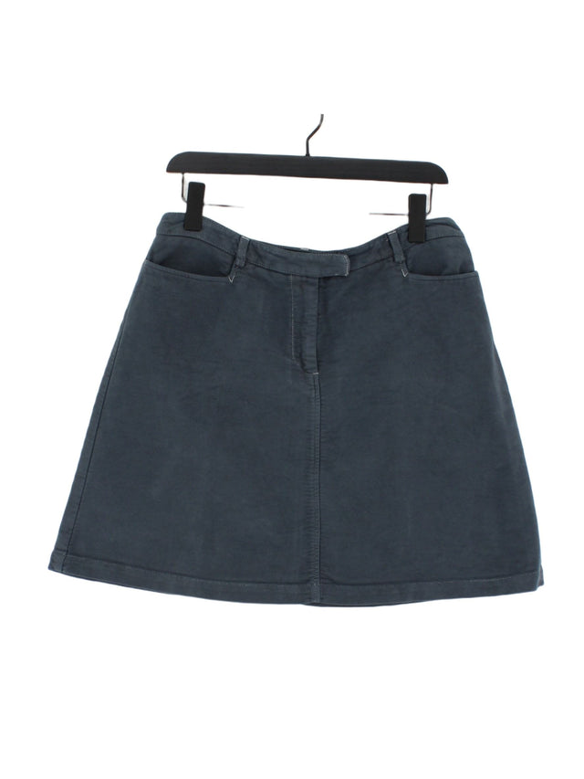 Hobbs Women's Midi Skirt UK 14 Grey 100% Cotton