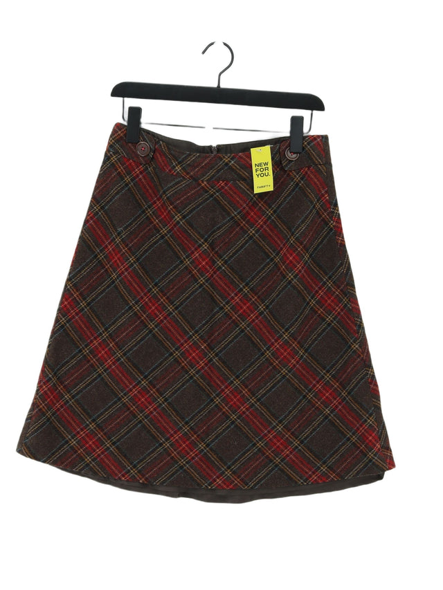 L.K. Bennett Women's Midi Skirt UK 12 Brown 100% Wool