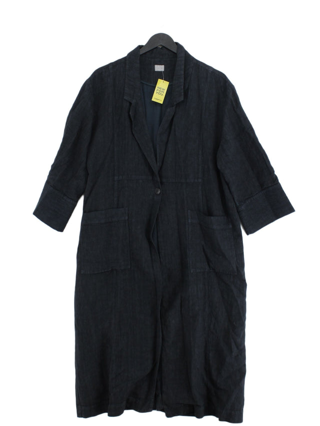 Poetry Women's Coat UK 14 Blue 100% Linen