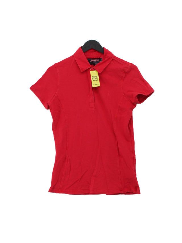 Musto Women's Polo UK 10 Red Cotton with Lyocell Modal