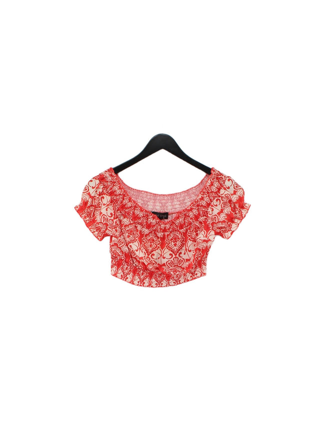 In The Style Women's Top UK 6 Red 100% Polyester