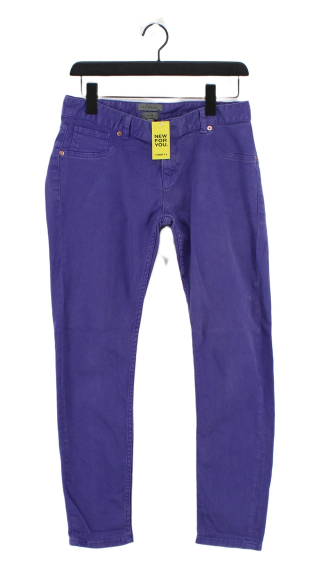 Ted Baker Women's Jeans W 30 in Purple Cotton with Elastane