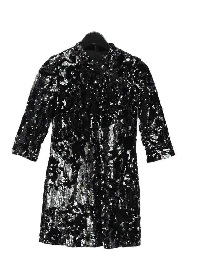 Zara Women's Midi Dress XS Black Polyester with Elastane