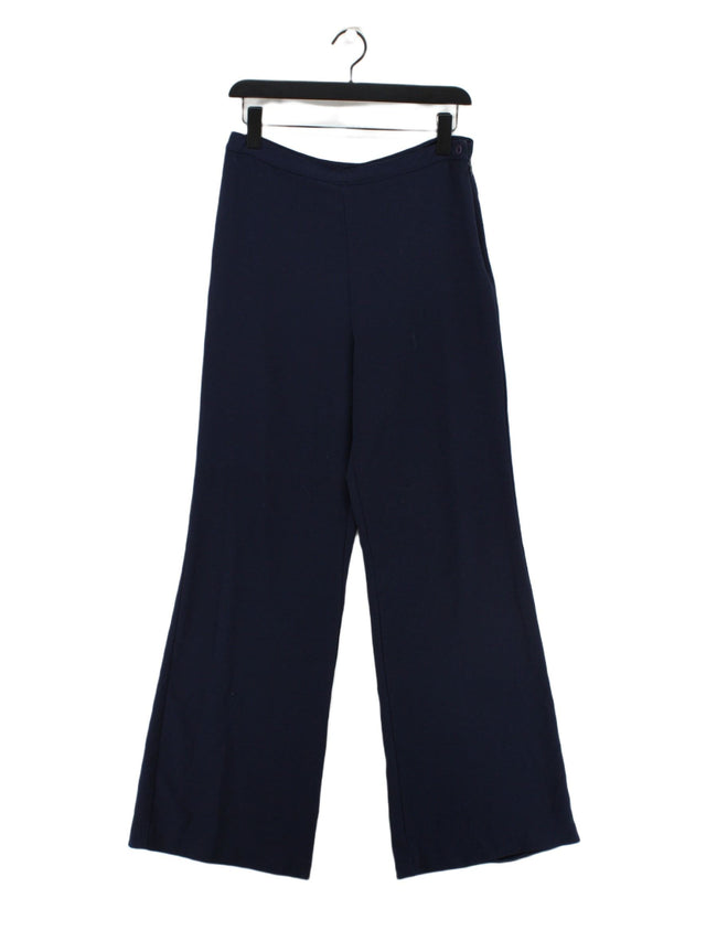 American Apparel Women's Suit Trousers L Blue Polyester with Elastane
