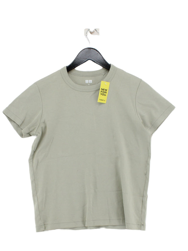 Uniqlo Women's T-Shirt M Green 100% Cotton