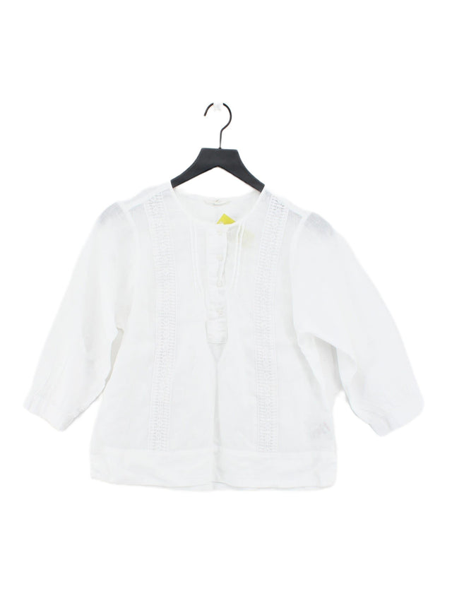 White Stuff Women's Blouse UK 8 White Linen with Polyester