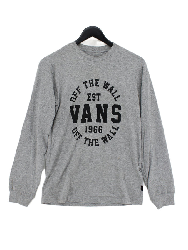 Vans Men's T-Shirt S Grey Cotton with Polyester