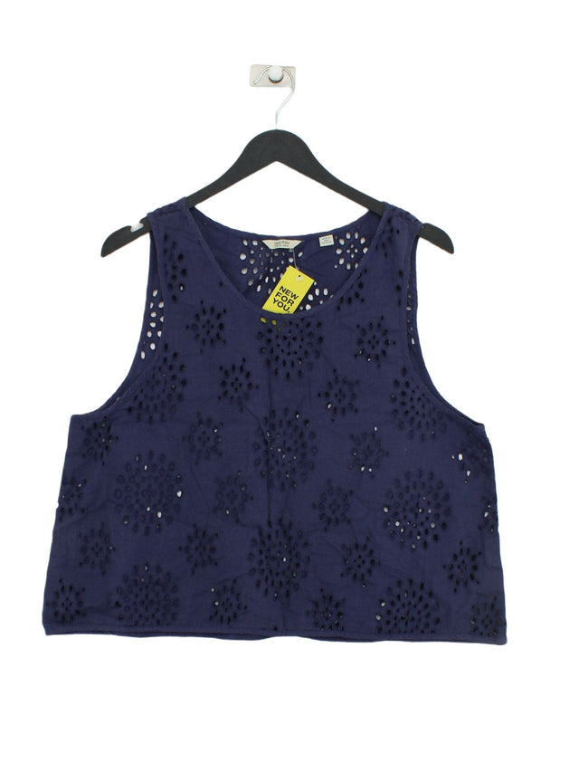 Jack Wills Women's T-Shirt UK 14 Blue 100% Cotton
