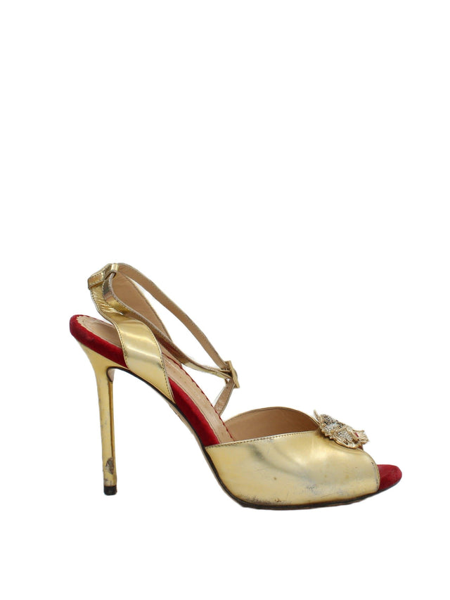 Charlotte Olympia Women's Heels UK 4.5 Gold 100% Other