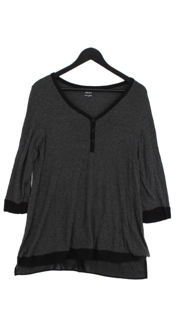 DKNY Women's Top M Grey Rayon with Spandex