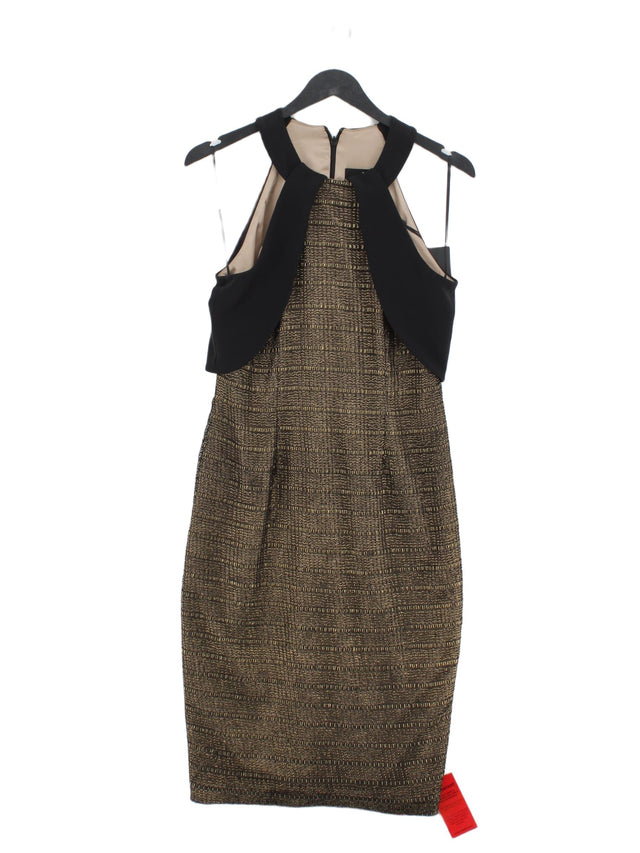 Ariella Women's Midi Dress UK 10 Gold Polyester with Elastane