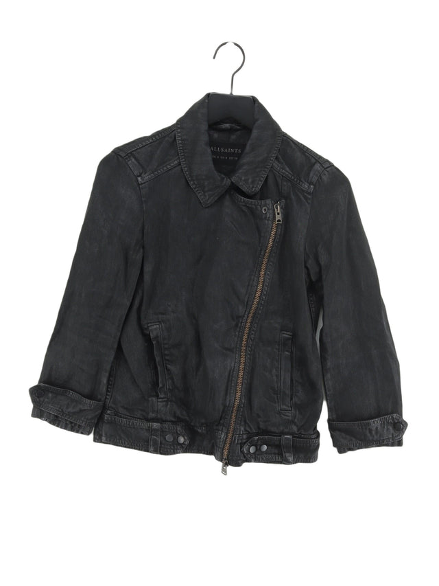 AllSaints Women's Jacket UK 8 Black 100% Cotton