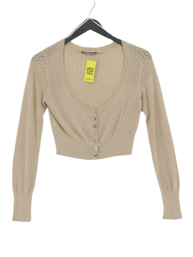 Jane Norman Women's Cardigan UK 10 Gold Viscose with Polyester