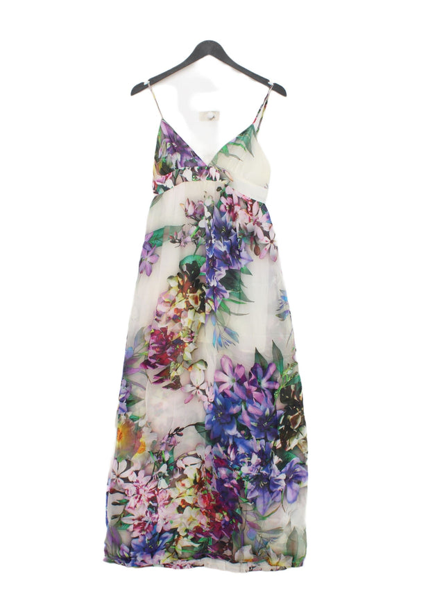 Topshop Women's Midi Dress UK 8 Multi Viscose with Polyester