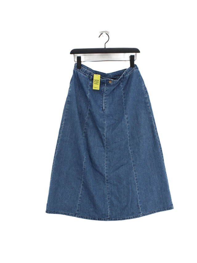 Orvis Women's Maxi Skirt UK 10 Blue 100% Cotton