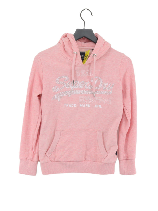 Superdry Women's Jumper UK 10 Pink Cotton with Polyester