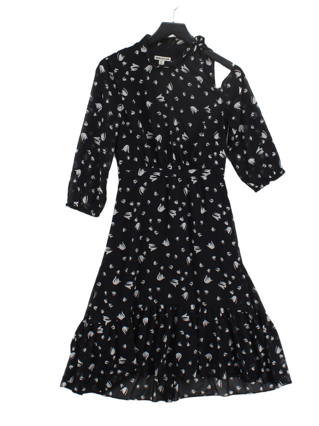 Whistles Women's Midi Dress UK 8 Black 100% Polyester