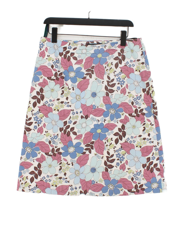 Boden Women's Midi Skirt UK 14 White Cotton with Polyester