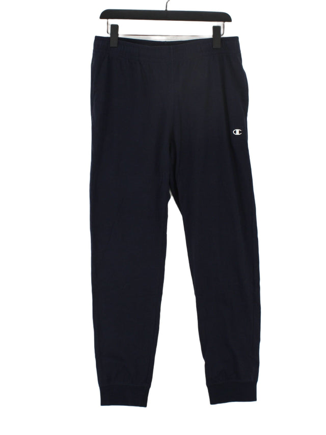 Champion Men's Sports Bottoms L Blue 100% Cotton