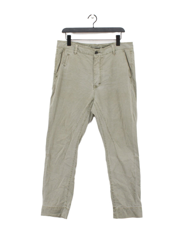 AllSaints Men's Trousers W 32 in Green 100% Cotton