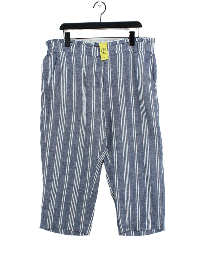 Hatley Women's Trousers XL Blue 100% Linen