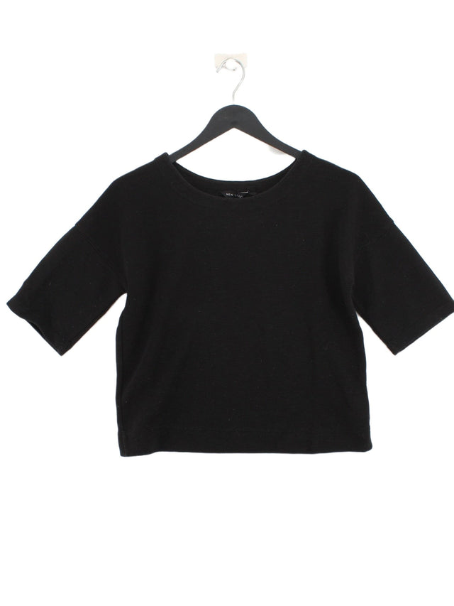 New Look Women's T-Shirt UK 6 Black Cotton with Polyester