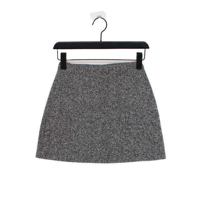 Topshop Women's Midi Skirt UK 8 Grey Cotton with Polyester