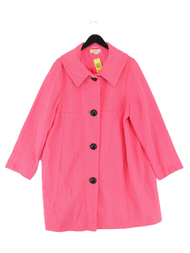 Boden Women's Coat UK 20 Pink Cotton with Polyester