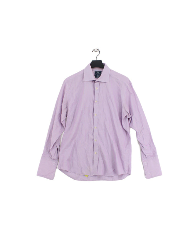 Hawes & Curtis Men's Shirt Chest: 34 in Purple 100% Cotton
