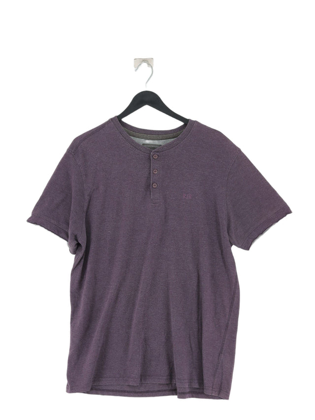 Rocha.John Rocha Men's T-Shirt L Purple Cotton with Polyester