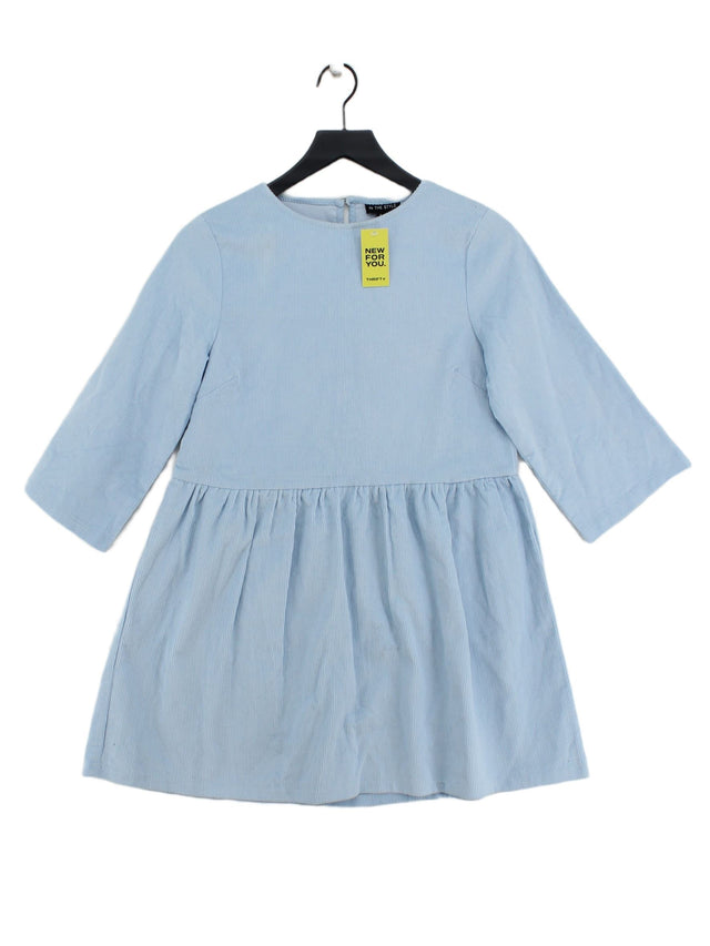 In The Style Women's Midi Dress UK 8 Blue 100% Cotton