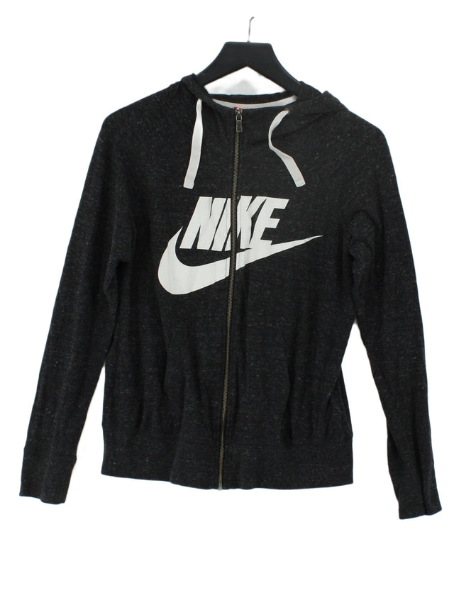 Nike Women's Hoodie M Grey Cotton with Polyester