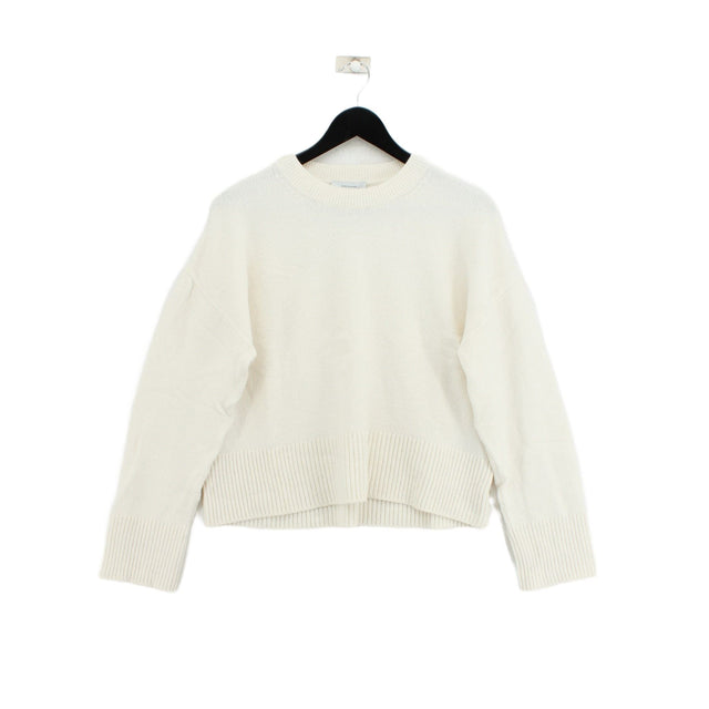 & Other Stories Women's Jumper M Cream Cotton with Elastane, Polyamide