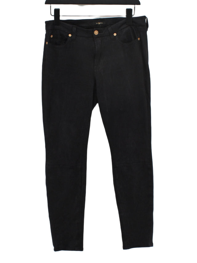 For All Mankind Women's Trousers W 28 in Black Polyester with Spandex