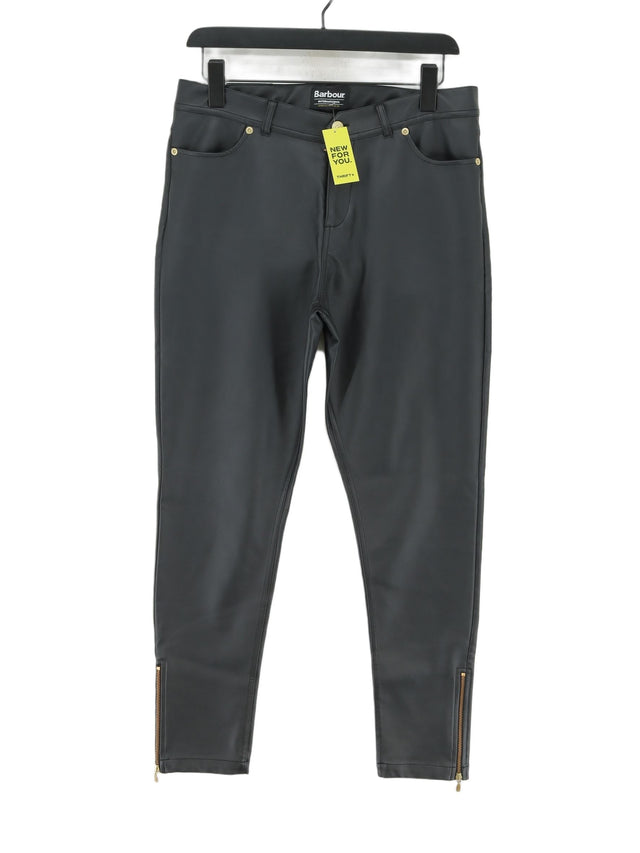 Barbour Women's Suit Trousers W 30 in Black Cotton with Elastane, Polyamide
