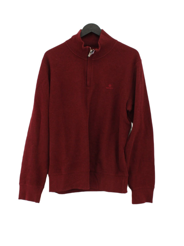 Gant Men's Jumper M Red 100% Cotton