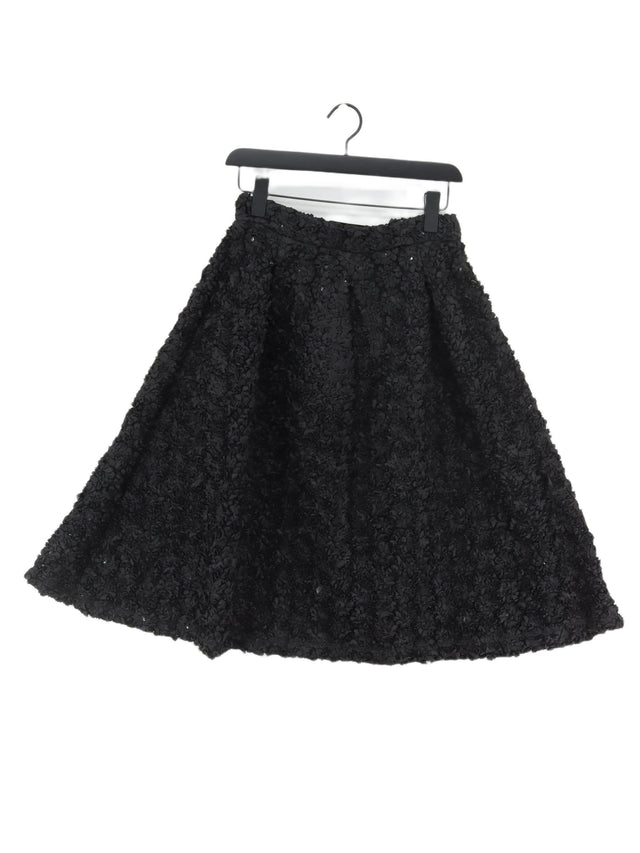 Topshop Women's Midi Skirt UK 8 Black 100% Polyester