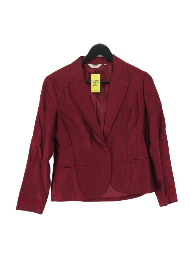 Next Women's Blazer UK 10 Red Other with Polyester, Viscose