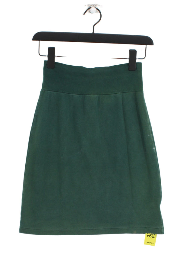 American Apparel Women's Midi Skirt S Green 100% Cotton
