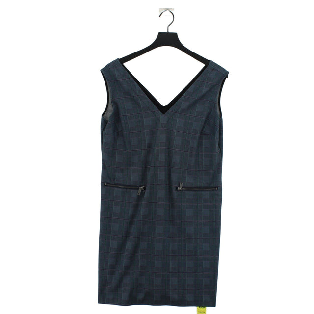 Next Women's Midi Dress UK 14 Blue Elastane with Polyester, Viscose