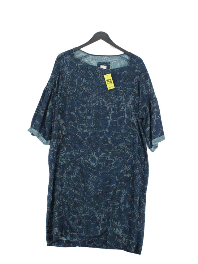 Poetry Women's Midi Dress UK 12 Blue Viscose with Wool